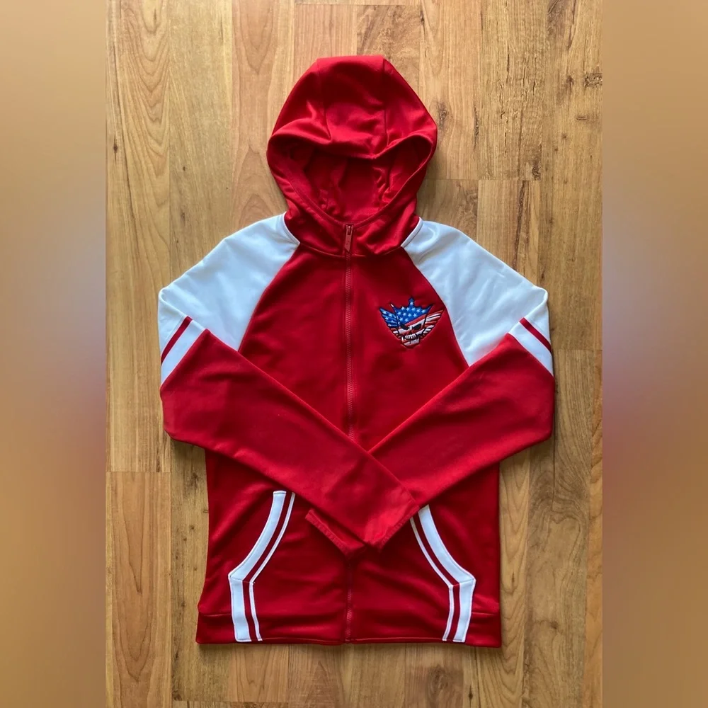 WWE Cody Rhodes Red White Full Zip Hoodie Jacket Nightmare Family Adult Small